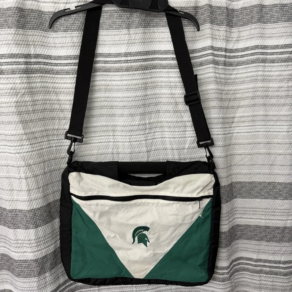 RARE Vintage JAMMIN' Brand Messenger Bag Michigan State Logo‎ Colorblock 90's